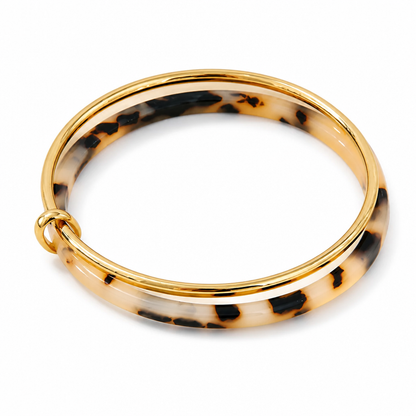 Bracelet Jonc Multi Cercle Doré en acier inoxydable et Acrylique pour femme