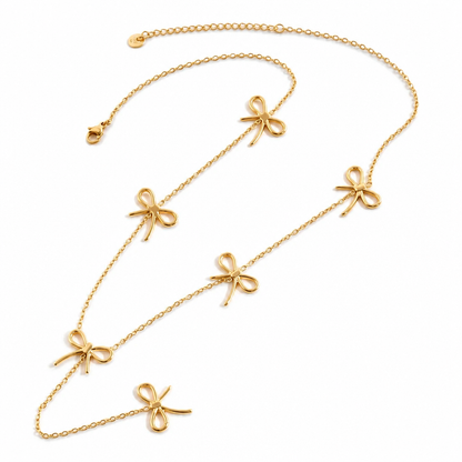 Collier Y Nœuds Dorés en acier inoxydable pour femme